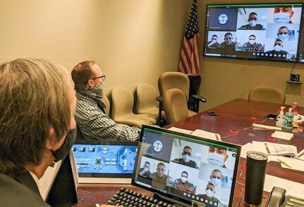 U.S. Army South personnel conduct a subject matter expert exchange with the Salvadoran Army virtually to share information on the Center for Army Lessons Learned Sept. 23.