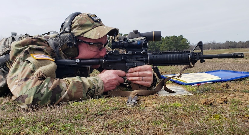 Sgt. Jason Goodling of the Pennsylvania National Guard competes in a recent marksmanship competition. (photo courtesy of Sgt. Jason Goodling)