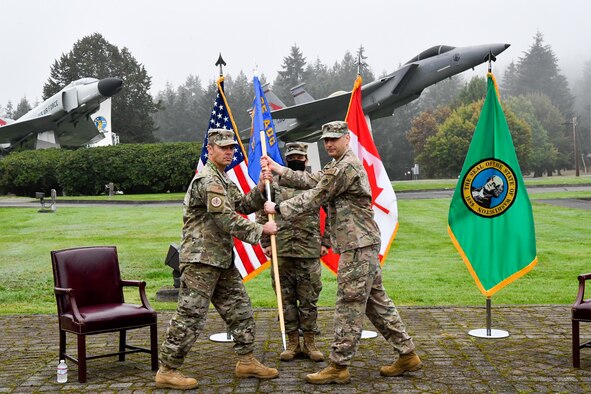 Western Air Defense Sector Airmen stand in formation