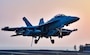 ARABIAN GULF (Oct. 6, 2020) An E/A-18G Growler, from the “Cougars” of Electronic Attack Squadron (VAQ) 139, makes an arrested gear landing on the flight deck aboard the aircraft carrier USS Nimitz (CVN 68) in support of Operation Inherent Resolve. Nimitz, the flagship of Nimitz Carrier Strike Group, is deployed to the U.S. 5th Fleet area of operations, conducting missions in support of OIR, and maritime security operations alongside regional and coalition partners. (U.S. Navy photo by Mass Communication Specialist 3rd Class Cheyenne Geletka)