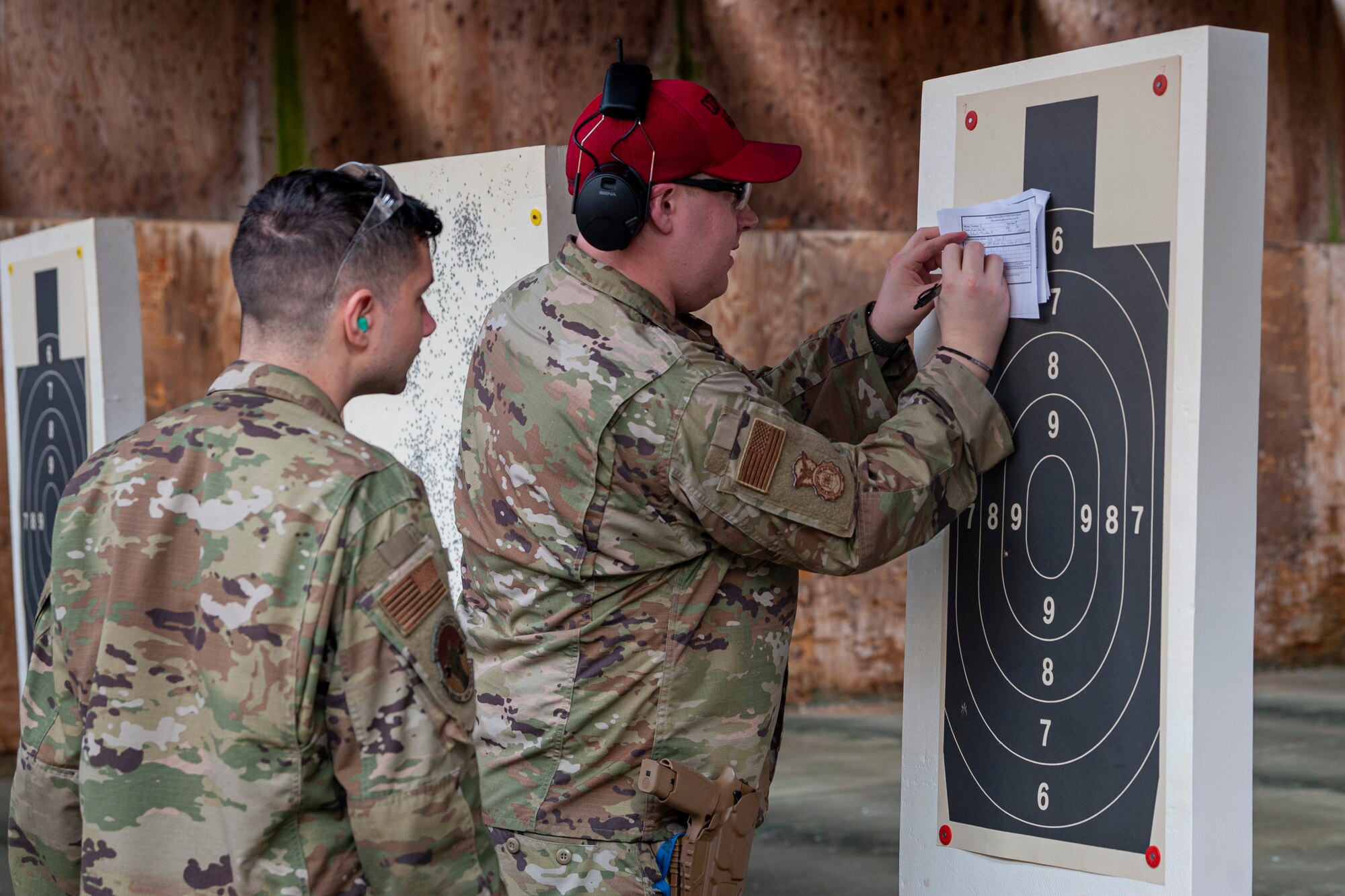 Photo of an Airman receiving a score