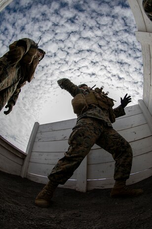 A U.S. Marine with Headquarters Battery, 1st Battalion, 12th Marine Regiment, conducts grenade training aboard Pohakuloa Training Area, Hawaii, Sept. 19, 2020. Marines with 1/12 conducted the training as part of Spartan Fury, a training exercise that aims to strengthen the artillery unit’s expeditionary readiness and tactical proficiency. (U.S. Marine Corps photo by Sgt. Luke Kuennen)