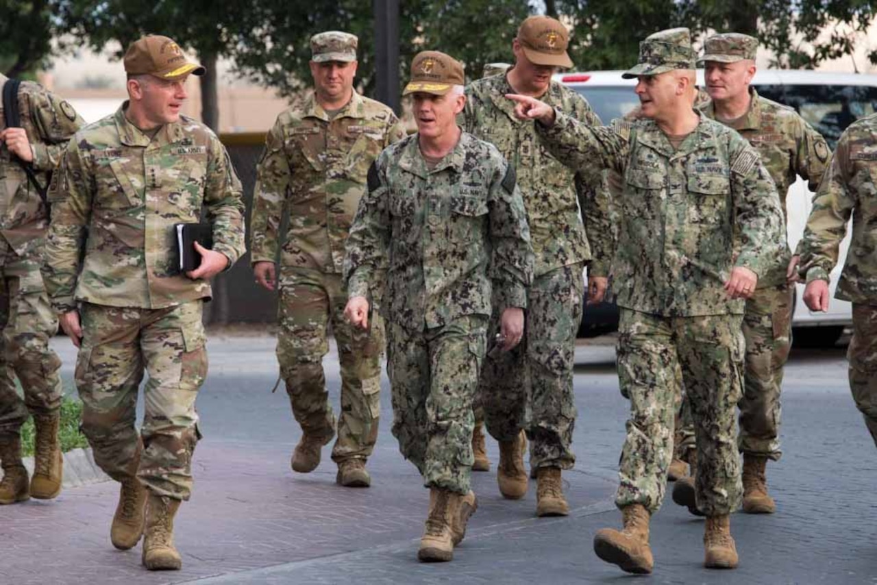 A general officer conducts an official visit.