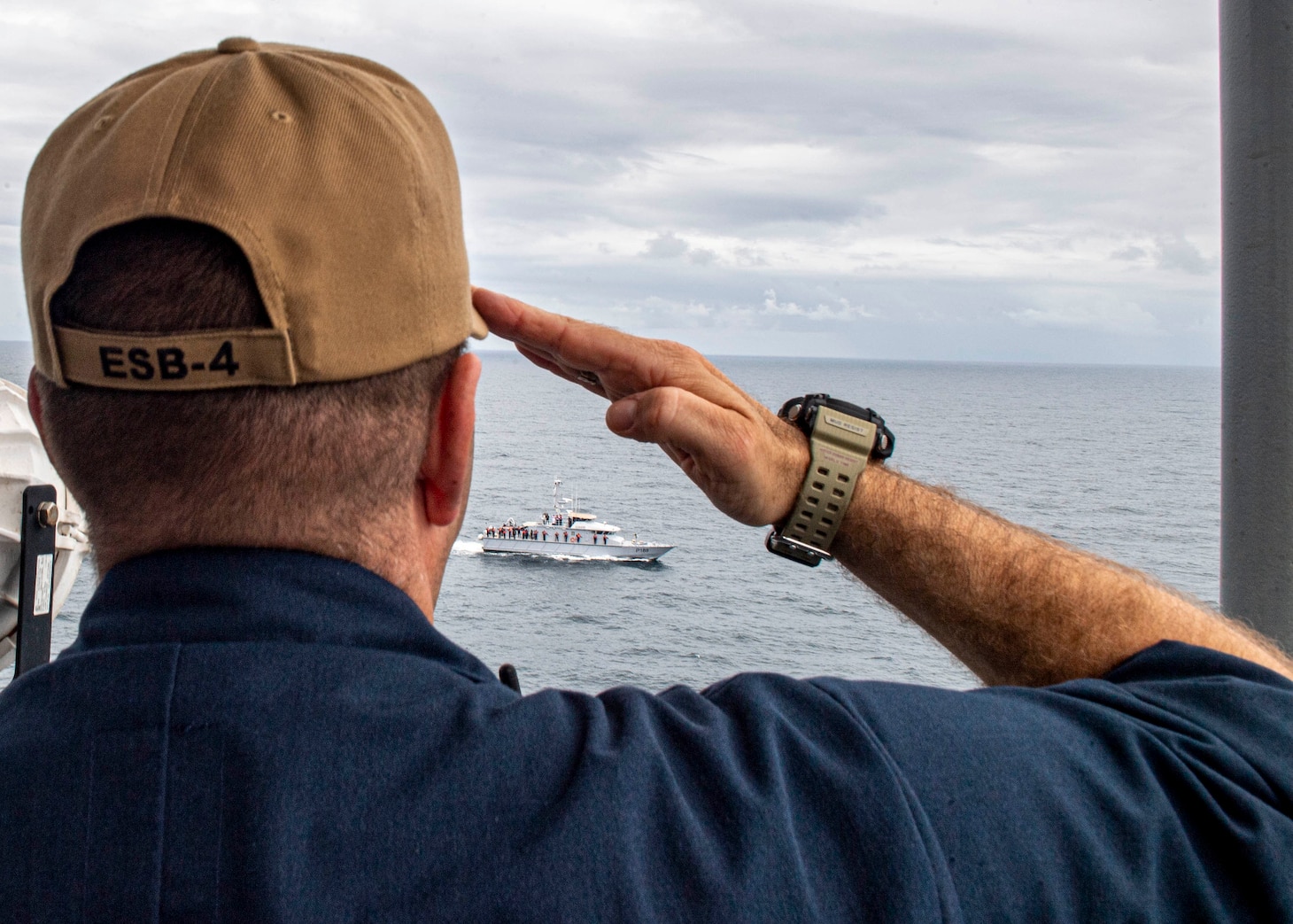 USS Hershel "Woody" Williams and Nigerian navy maneuvering exercise.