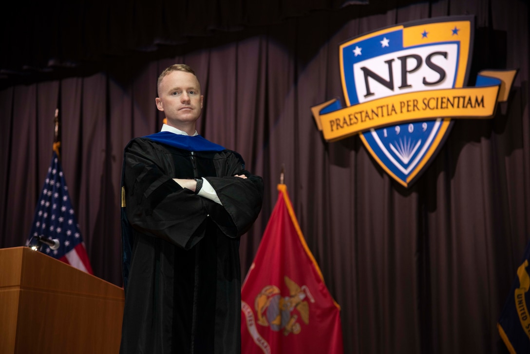 Maj. Ezra Akin is the first Marine to graduate from the Marine Corps’ Doctor of Philosophy Program - Technical, initiated to develop a cadre of strategic thinking, technically-astute uniformed leaders capable of guiding the applied research and innovative thought necessary to create warfighter advantage in the modern, cognitive age.