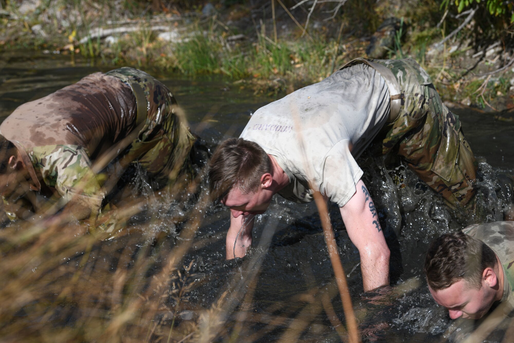 burpees in the creek