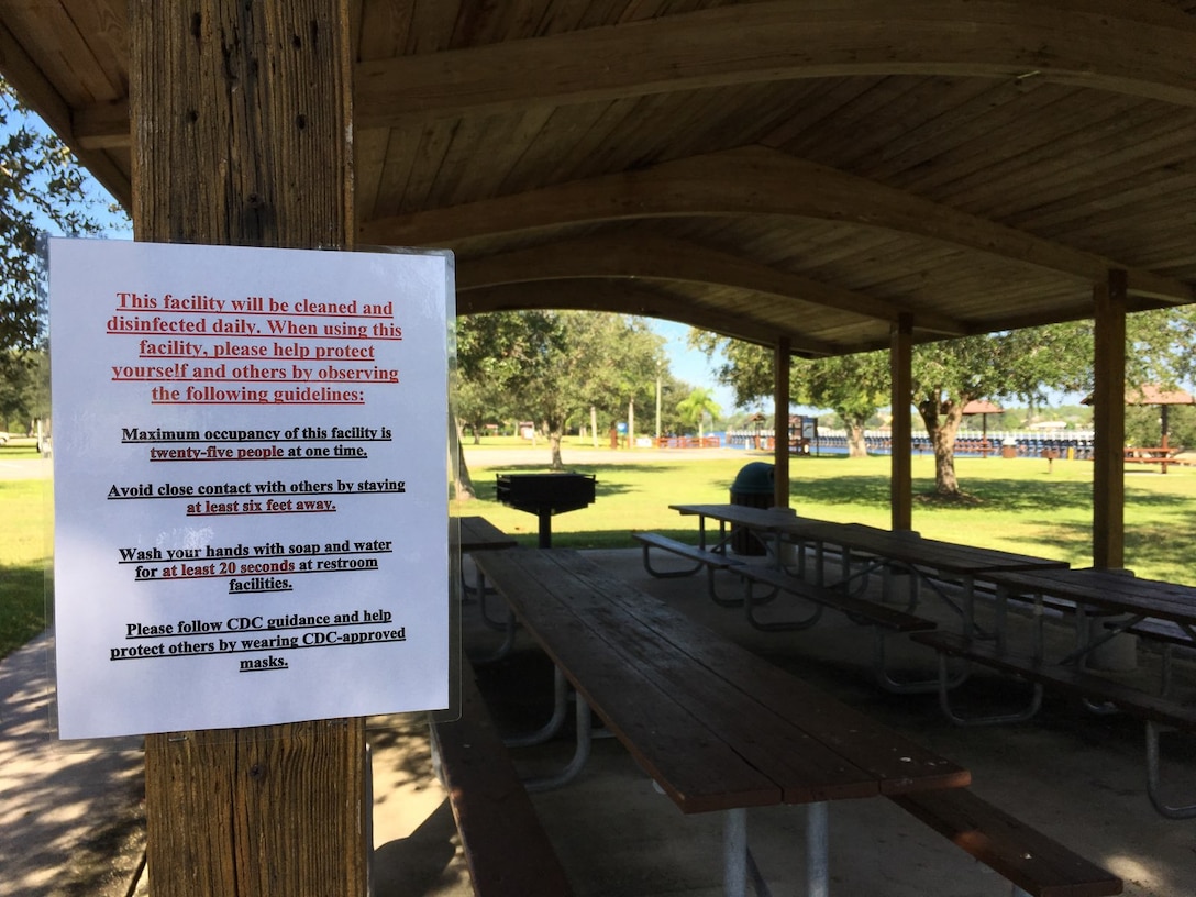 COVID guidance posted at W.P. Franklin South Pavilion One