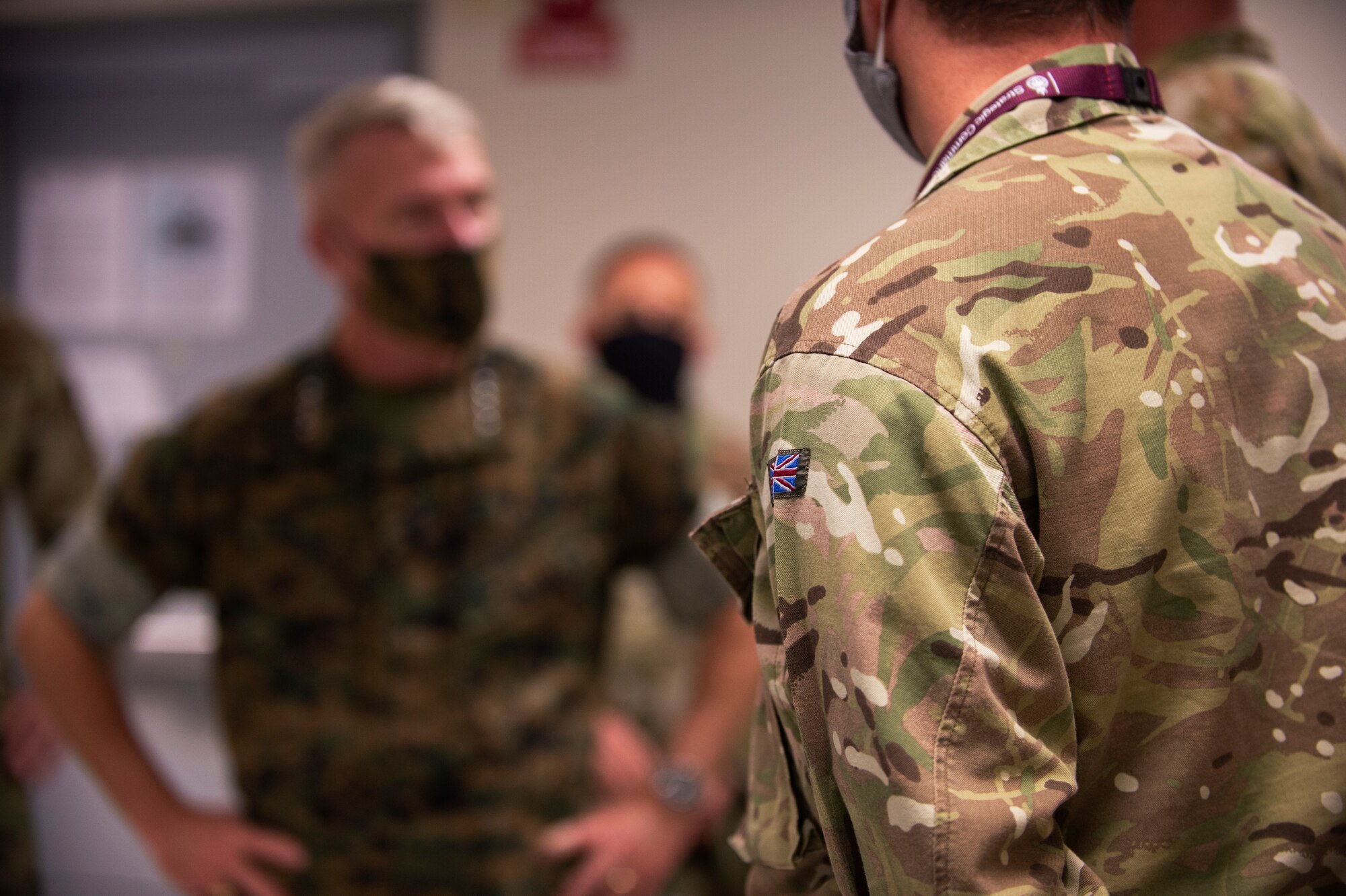 Marine Corps Gen. Frank McKenzie, commander U.S. Central Command, is greeted by 20th Fighter Wing and U.S. Army Central leadership during his visit at Shaw Air Force Base, South Carolina, Oct. 7, 2020.