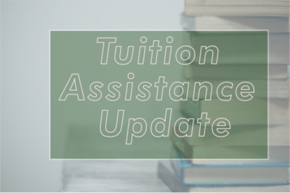 Stack of books with overlaid words Tuition Assistance Update