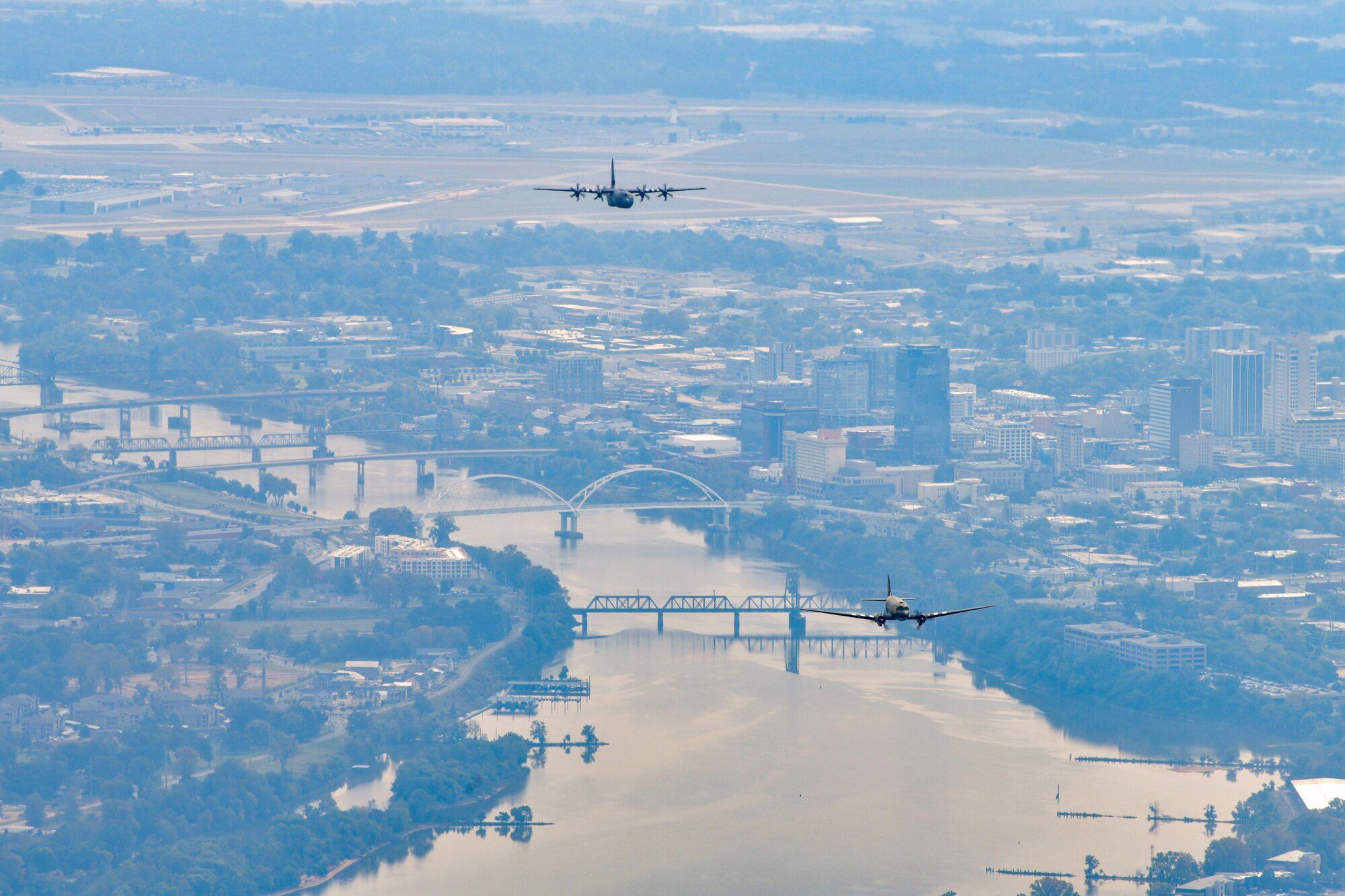 Planes flying over Littler Rock