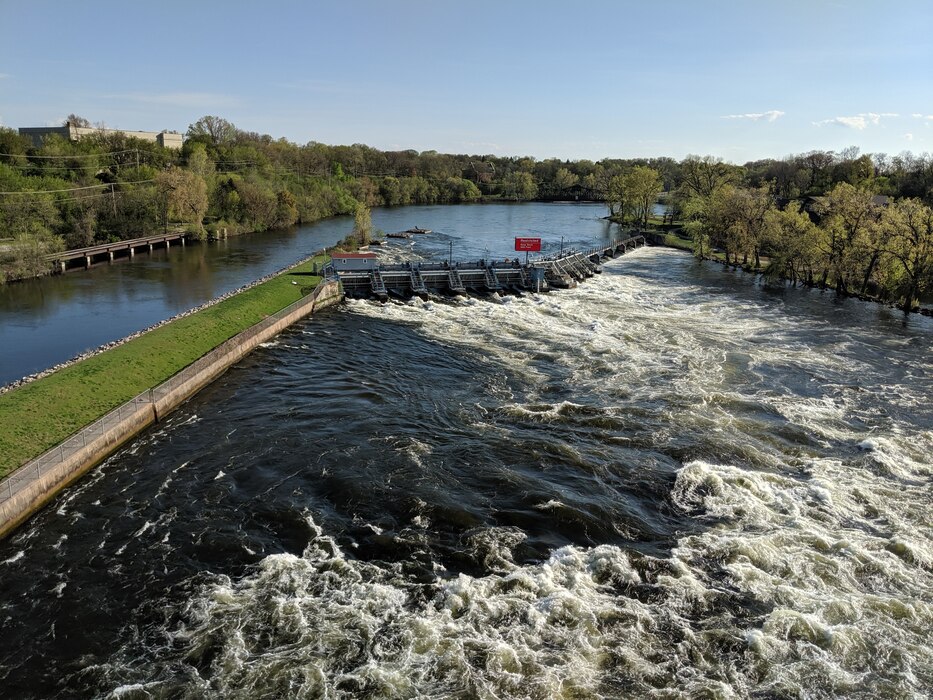 Upstream view of Lower Appleton Dam