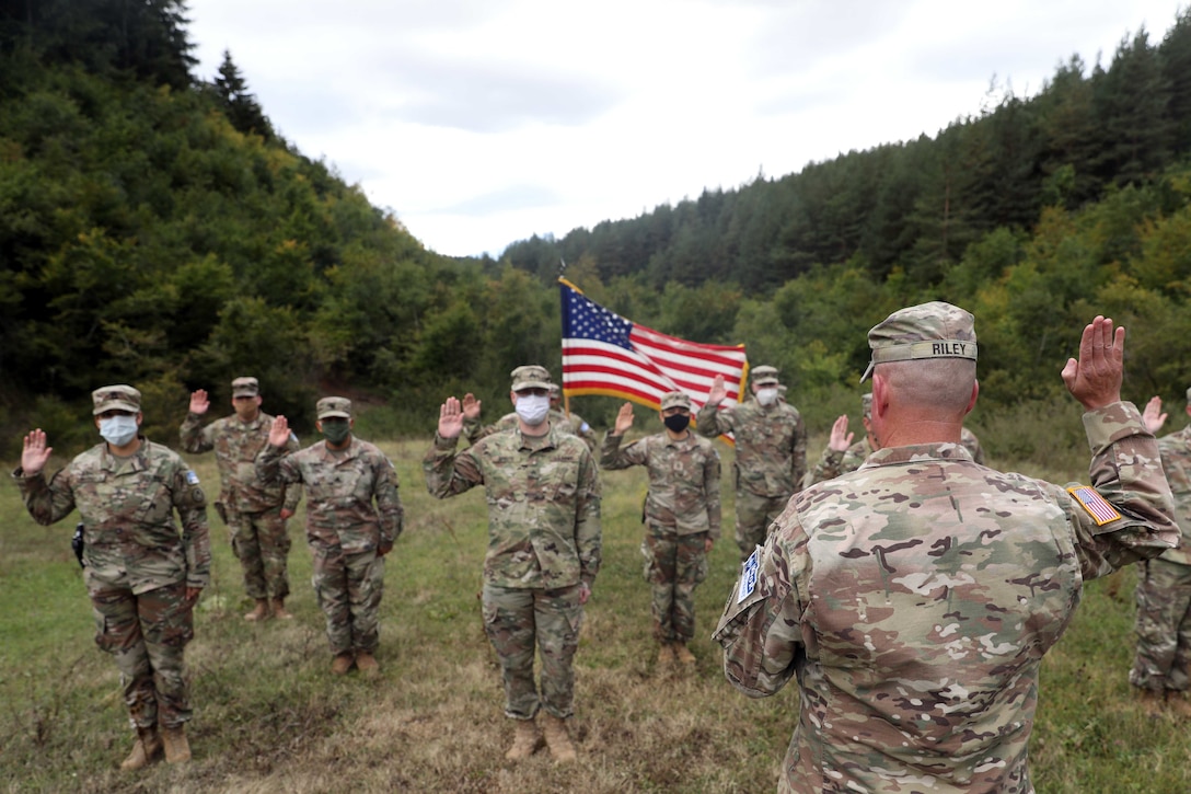 Re-enlistment ceremony in Kosovo