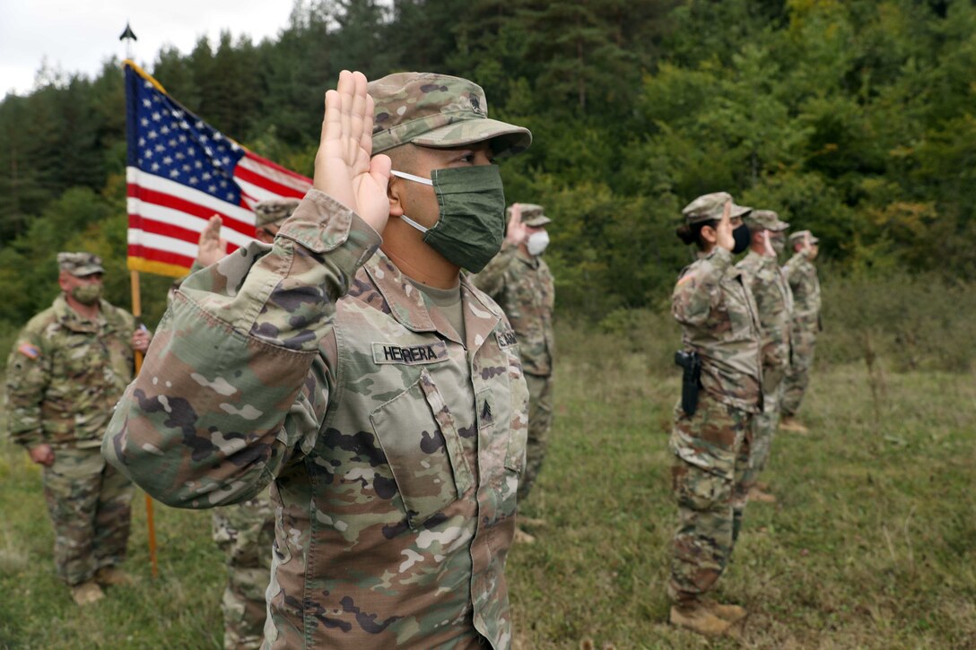 Re-enlistment ceremony in Kosovo