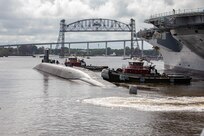 USS Wyoming (SSBN 742) has returned to the fleet following completion of its Norfolk Naval Shipyard (NNSY) Engineered Refueling Overhaul (ERO) Oct. 9.  Photo by Danny De Angelis, NNSY Photographer.