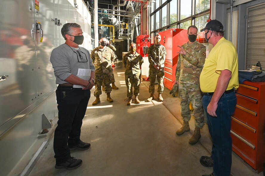 Morris tours Hanscom Steam Plant