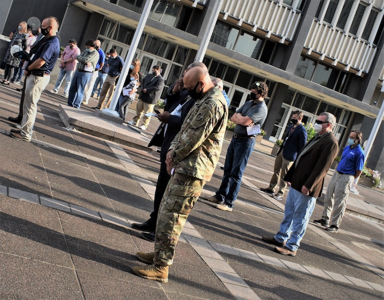 IN THE PHOTOS, Memphis District employees gather for a memorial earlier today at the Clifford-Davis Odell Horton Federal Building to honor and remember seven teammates, who to many of us were family, that we unfortunately lost over the last year. All seven have been and will be dearly missed. The District Commander, Corps Chaplain, Physical Support Branch Chief Lawrence “LT” Thomas, and Operations Division Chief Russell Davis III spoke words of solace and encouragement during this time where we are all experiencing a rollercoaster ride of emotions. (USACE photos by Jessica Haas)