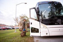 U.S. Marines with II Marine Expeditionary Force on Camp Lejeune, N.C., prepare for departure to Marine Expeditionary Force Exercise 21.1 taking place on Fort A.P. Hill, Va., Oct. 9, 2020. MEFEX 21.1 is a MEF level exercise consisting of approximately 1,200 Marines and sailors across the eastern United States. The exercise is structured to simulate a deployed environment, reinforce command and control, and maintain the warfighting ability of II MEF to train, fight, and win in every clime and place. (U.S. Marine Corps photo by Sgt. Austyn Saylor)