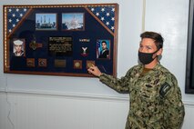 USS Constitution rededicated its Enlisted Dining Facility on Oct. 12, 2020 in honor of former crew member Mess Management Specialist 3rd Class Ronchester Santiago who gave the ultimate sacrifice during the terrorist attack on the guided-missile destroyer USS Cole (DDG  67).
