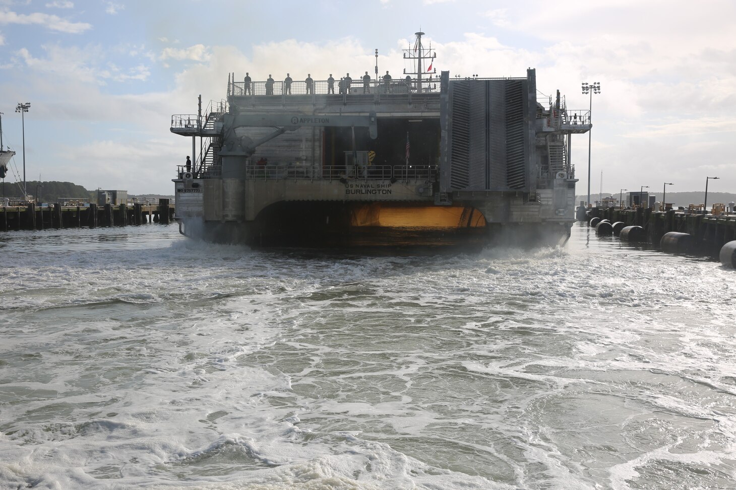 USNS Burlington (T-EPF-10) departed its hub port in Joint Expeditionary Base Little Creek