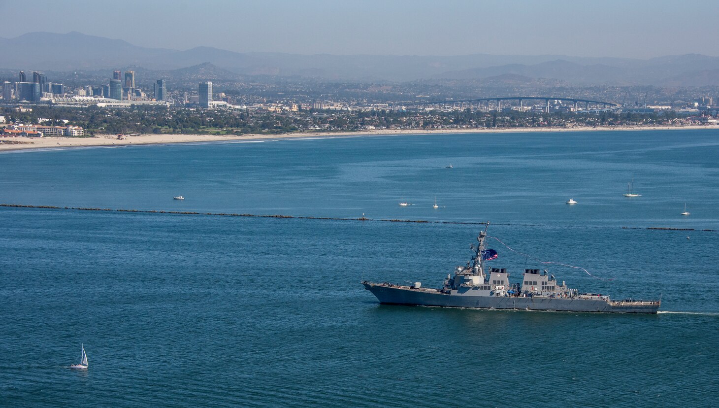 Guided-missile destroyer USS Paul Hamilton (DDG 60) returns to its homeport of San Diego October 13. The ship returned following a successful nine-month deployment to the U.S. 5th and 7th Fleet areas of operations.