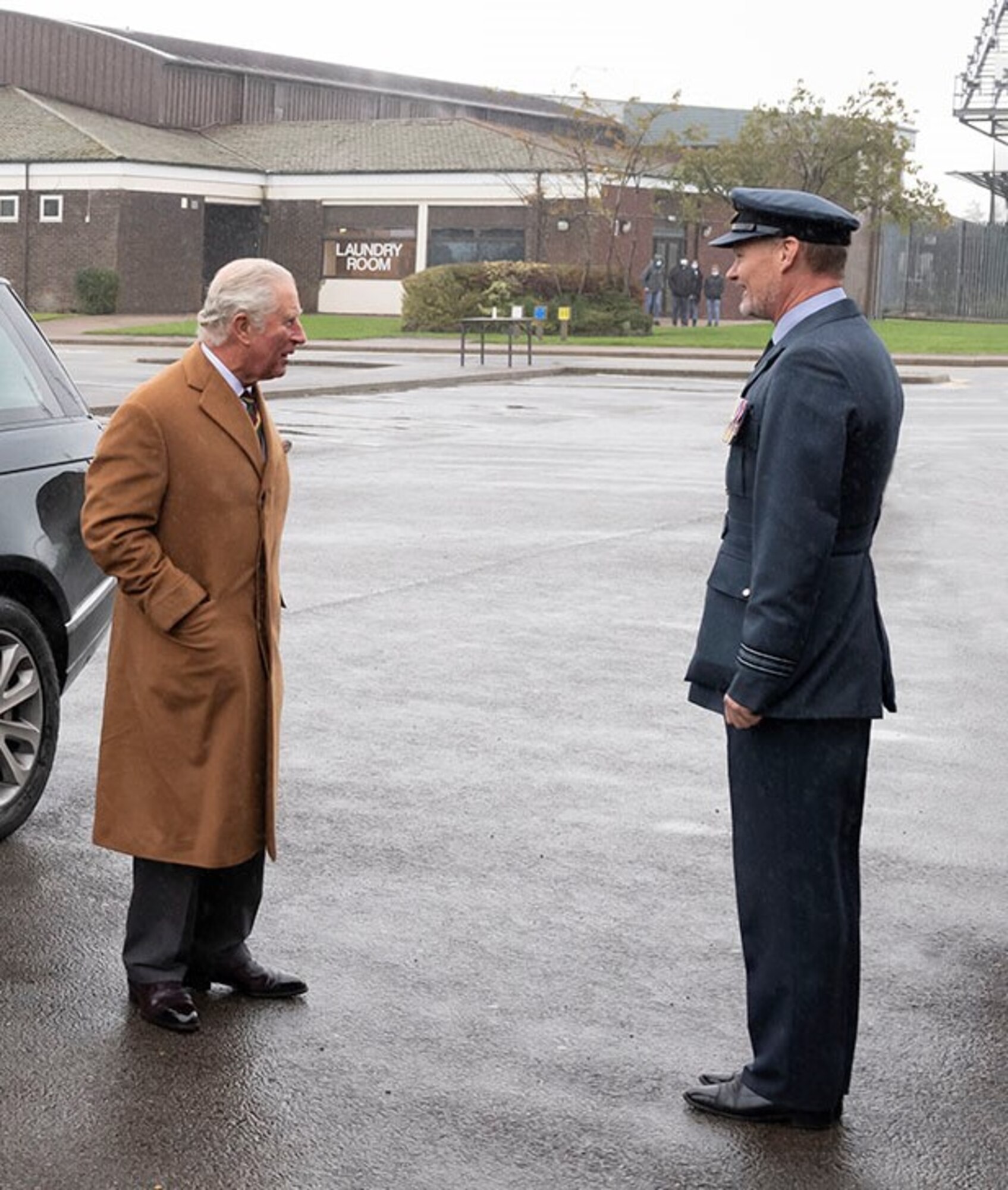 His Royal Highness, left, the Prince of Wales, visits RAF Menwith Hill, England, Oct. 12, 2020. (Courtesy Photo)