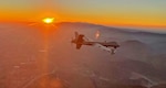 An MQ-9 Reaper remotely piloted aircraft flown by 163d Attack Wing pilot Lt. Col. Paul Brockmeier, with sensor operator Master Sgt. Anthony Martinez, views the smoky San Gabriel Mountains of southern California in transit to a fire mission in northern California, late August 2020.