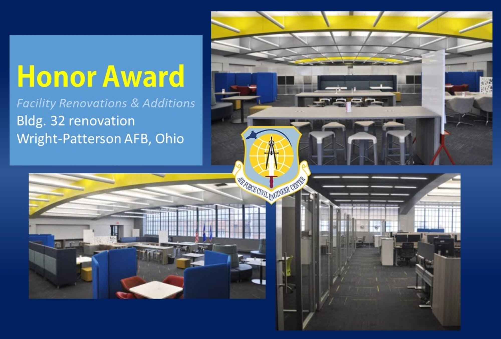 2020 Design Honor Award winner in the Facility Renovations and Additions category is Bldg. 32 renovation at Wright-Patterson AFB, Ohio.