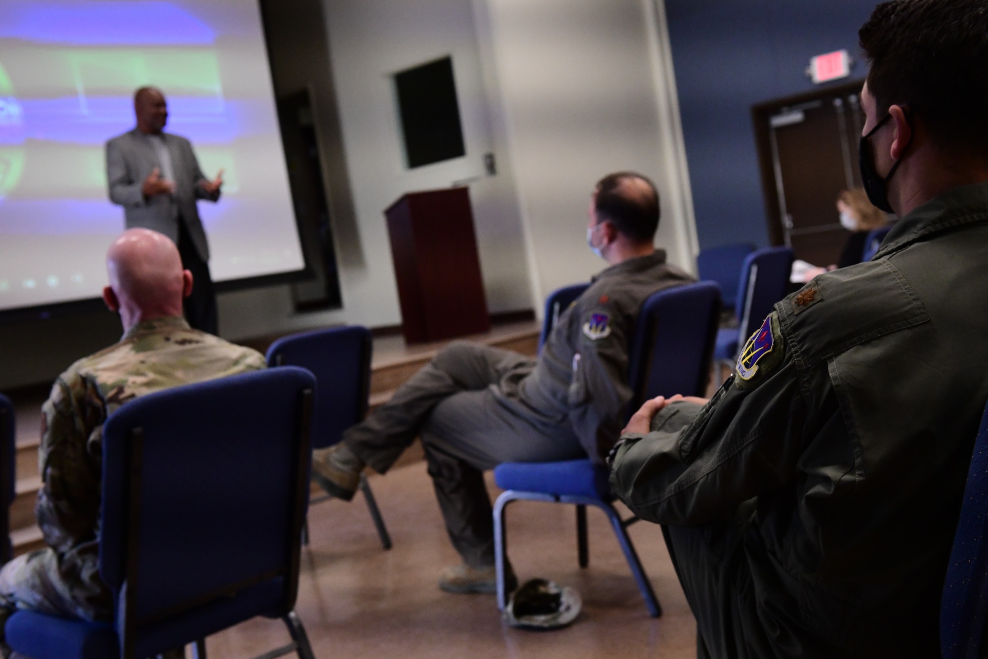 The Citizen Airmen of the 926th Wing participate in a Diversity and Inclusion driven weekend during the Mandatory Unit Training Assembly, Oct. 2-4, at Nellis and Creech Air Force Base, Nevada. Mr. G. Lee Floyd, Air Force Reserve Command’s chief diversity and inclusion officer conducted training while invoking thought and conversation with members during four presentations split between the bases.