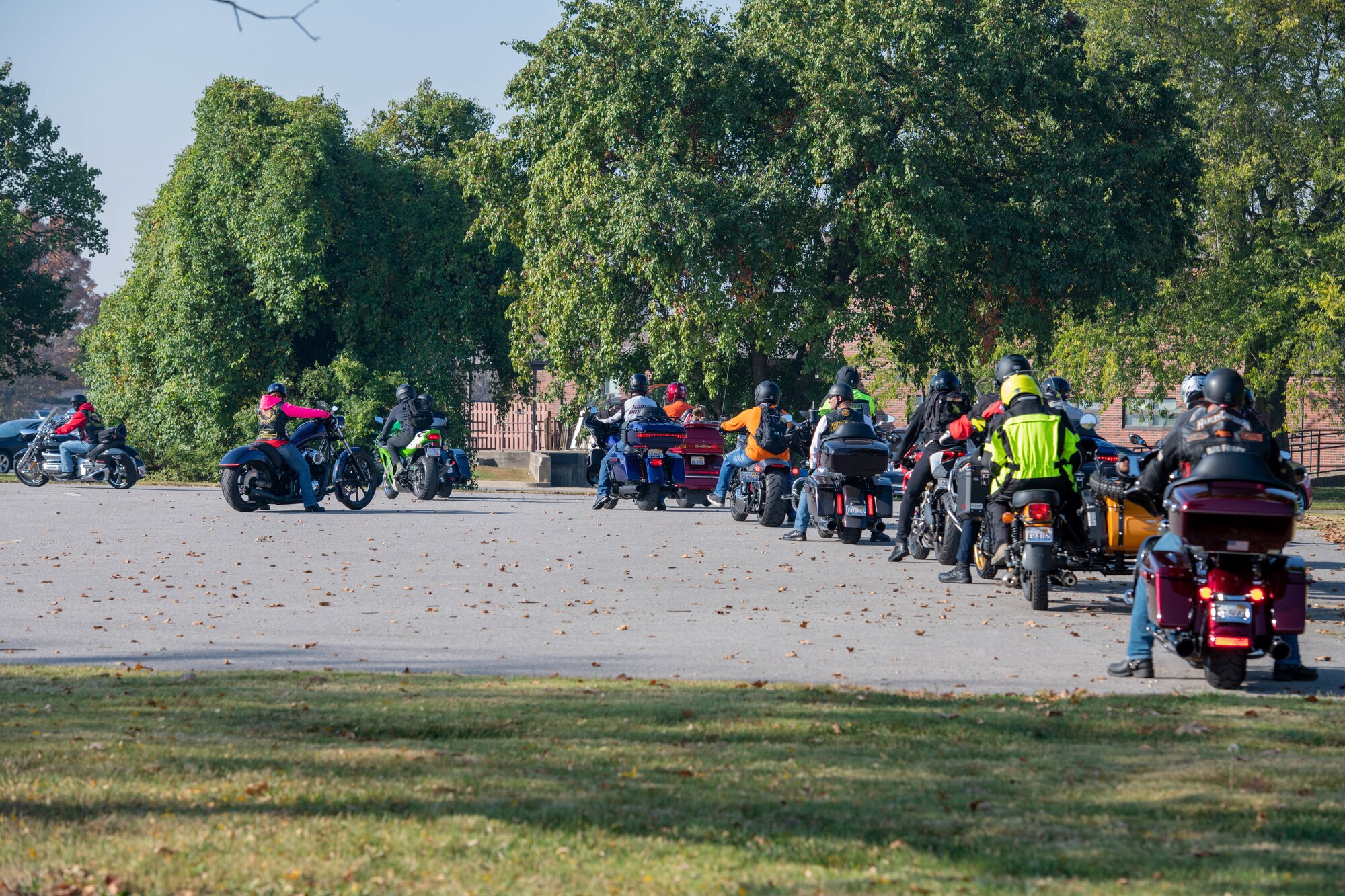 Humans on motorcycles.