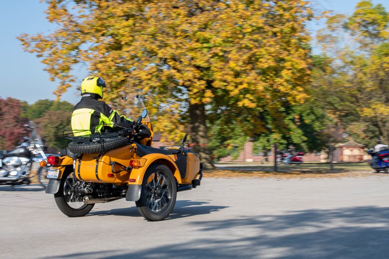 Man on motorcycle.