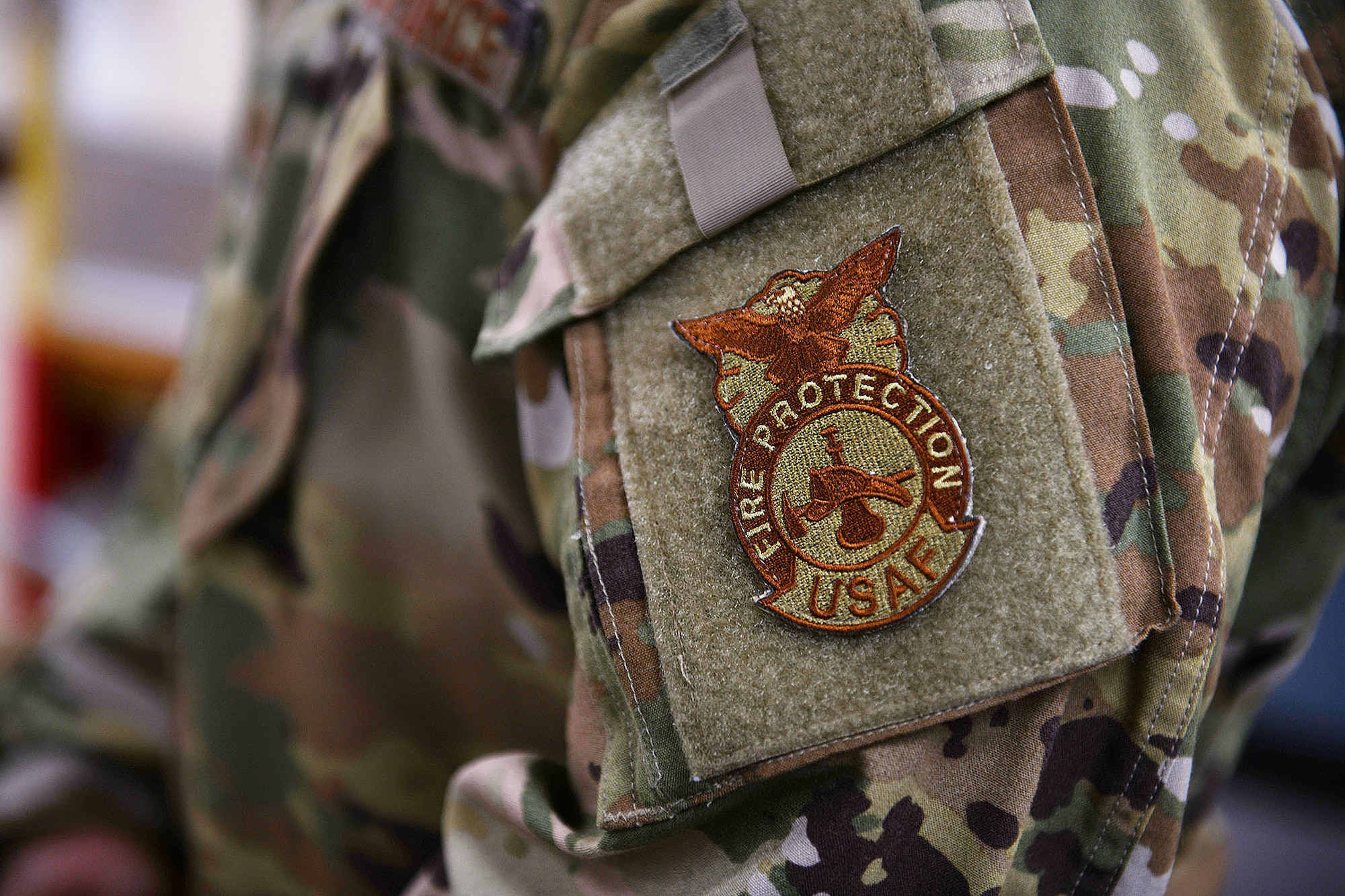 A fire protection patch is displayed Oct. 13, 2020, at Malmstrom Air Force Base, Mont.