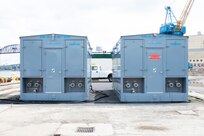 The new wheeler tank cleaning vacuums for oil removal on vessels while in dry dock was recently installed at Norfolk Naval Shipyard.