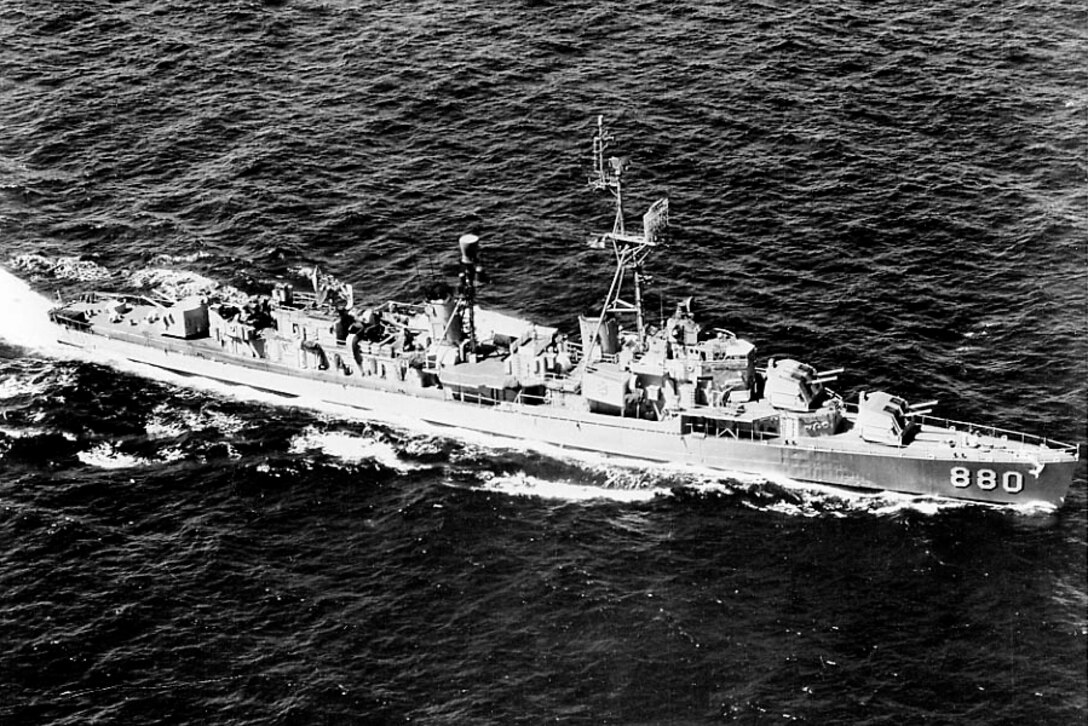 A ship sails the sea.