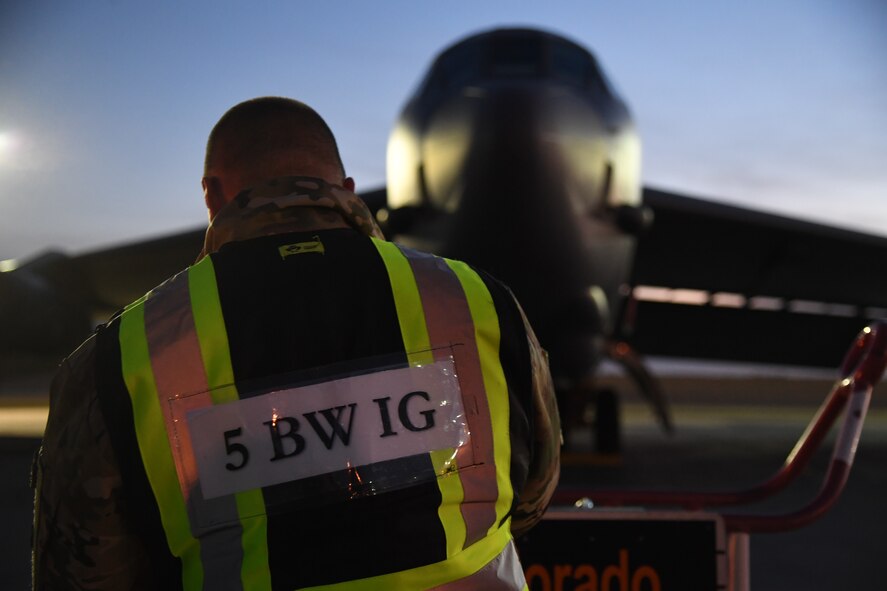 MSgt. Ryan Cordell is a part of the 5th Bomb Wing's Wing Inspection Team, which consists of performing inspections of the 5th Bomb Wing during exercises.