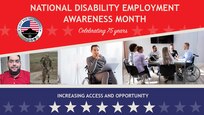 Andy Smith, far left, applied for a position through Schedule A, a hiring authority which allows federal agencies to hire individuals with disabilities directly into the workforce. Smith, who is wheelchair-bound due to cerebral palsy, now works as a foreign affairs specialist.at the Air Force Security Assistance Training Squadron.