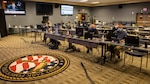 Joint Task Force Civil Support (JTF-CS) personnel in the joint operations center at JTF-CS headquarters respond to a simulated scenario as part of Exercise KODA, Oct. 15, 2020.