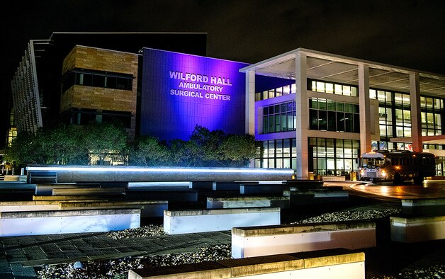 With displays of purple ribbons and buildings lit up in purple, Joint Base San Antonio is showing its support for survivors and victims of domestic abuse in observance of Domestic Violence Awareness Month. The Taj Mahal at JBSA-Randolph and the Wilford Hall Ambulatory Surgical Center at JBSA-Lackland have been lit up in purple each night since Oct. 1 and will remain so until the end of October.