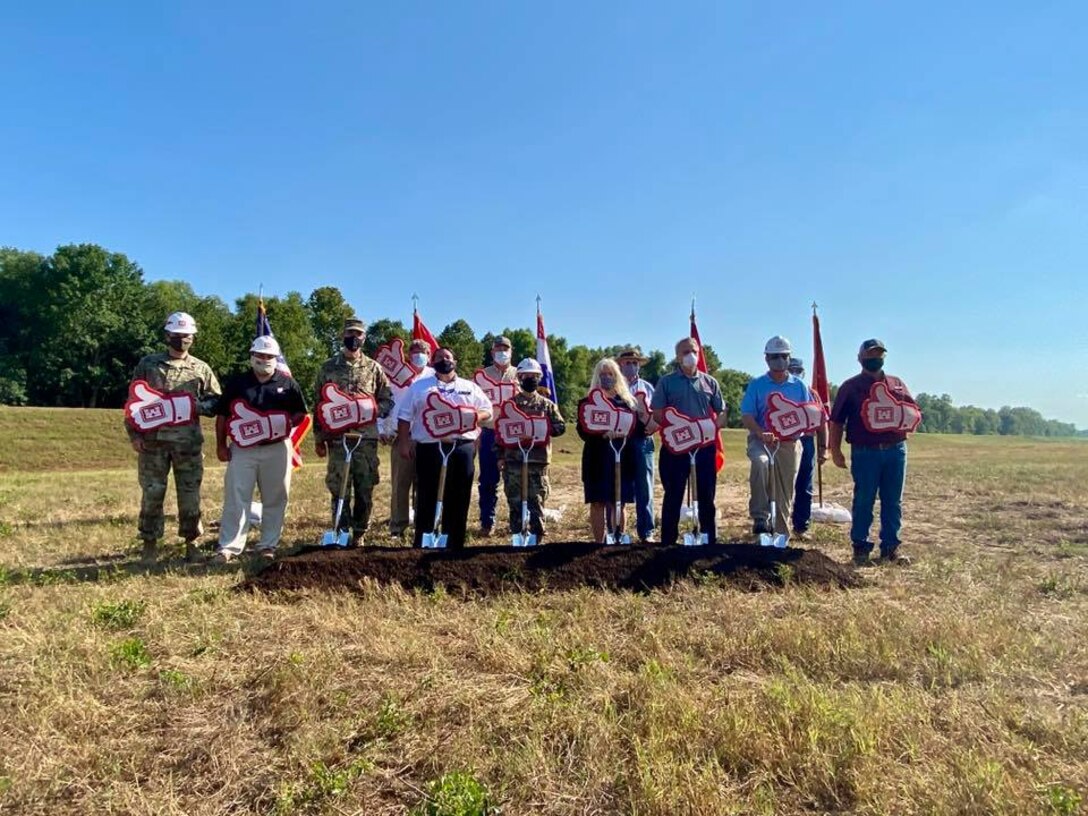 MRC Commissioners and local partners attend a groundbreaking ceremony