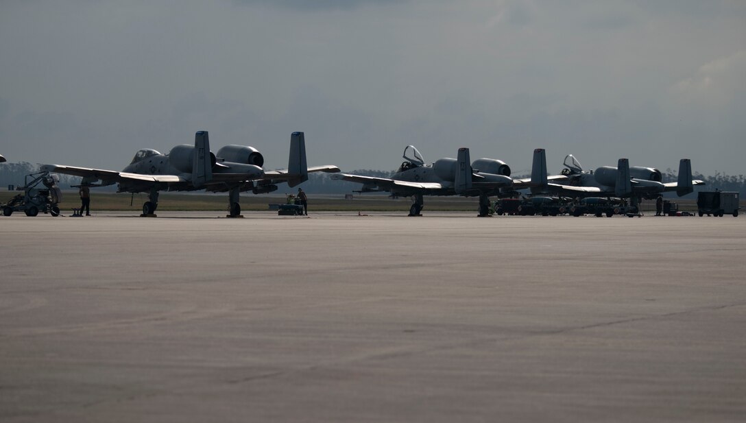 A-10 aircrafts on the flightline