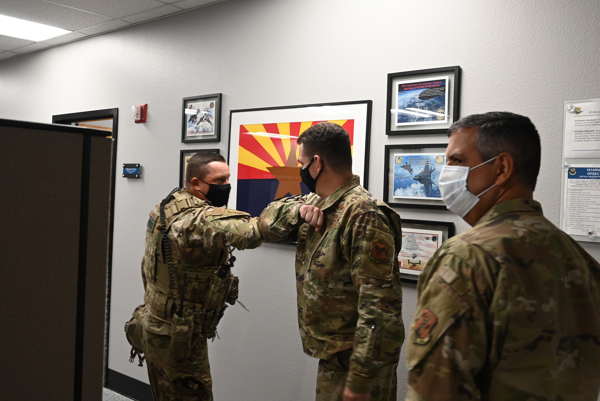 U.S. Air Force Lt. Gen. Michael A. Loh, Director of the Air National Guard speaks with members of the 161st Air Refueling Wing at Goldwater Air National Guard Base in Phoenix, Oct. 16, 2020. Loh visited the wing to meet with Airmen and getting familiarized with the wing’s mission contributions.