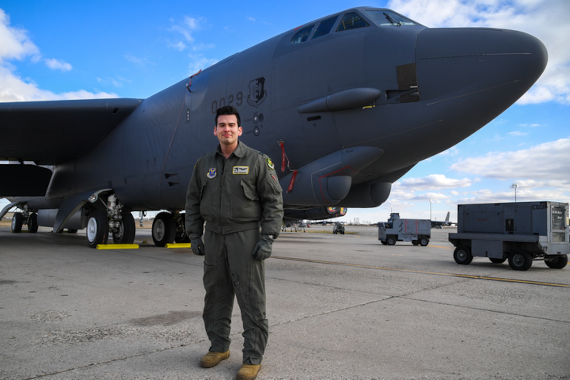 Capt. David Casanova is a B-52 weapons systems officer for the 69th Bomb Squadron. During Prairie Vigilance he works on the Alert Parking Area near the Alert Shack. He is on stand-by and ready to respond at a moment's notice. Casanova and his team are always ready to strike.