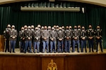 The North Carolina Army National Guard welcomes 19 new second lieutenants into its ranks during a commissioning ceremony for the Officer Candidate School Class 62 and Accelerated Office Candidate Class 30 at the John F. Kennedy Special Warfare Center and School, Oct. 17, 2020.