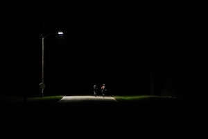 Soldiers run in the dark for the Army Ten-Miler 2020.