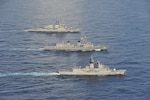 U.S., Japan, Australia conduct trilateral naval exercises in South China Sea