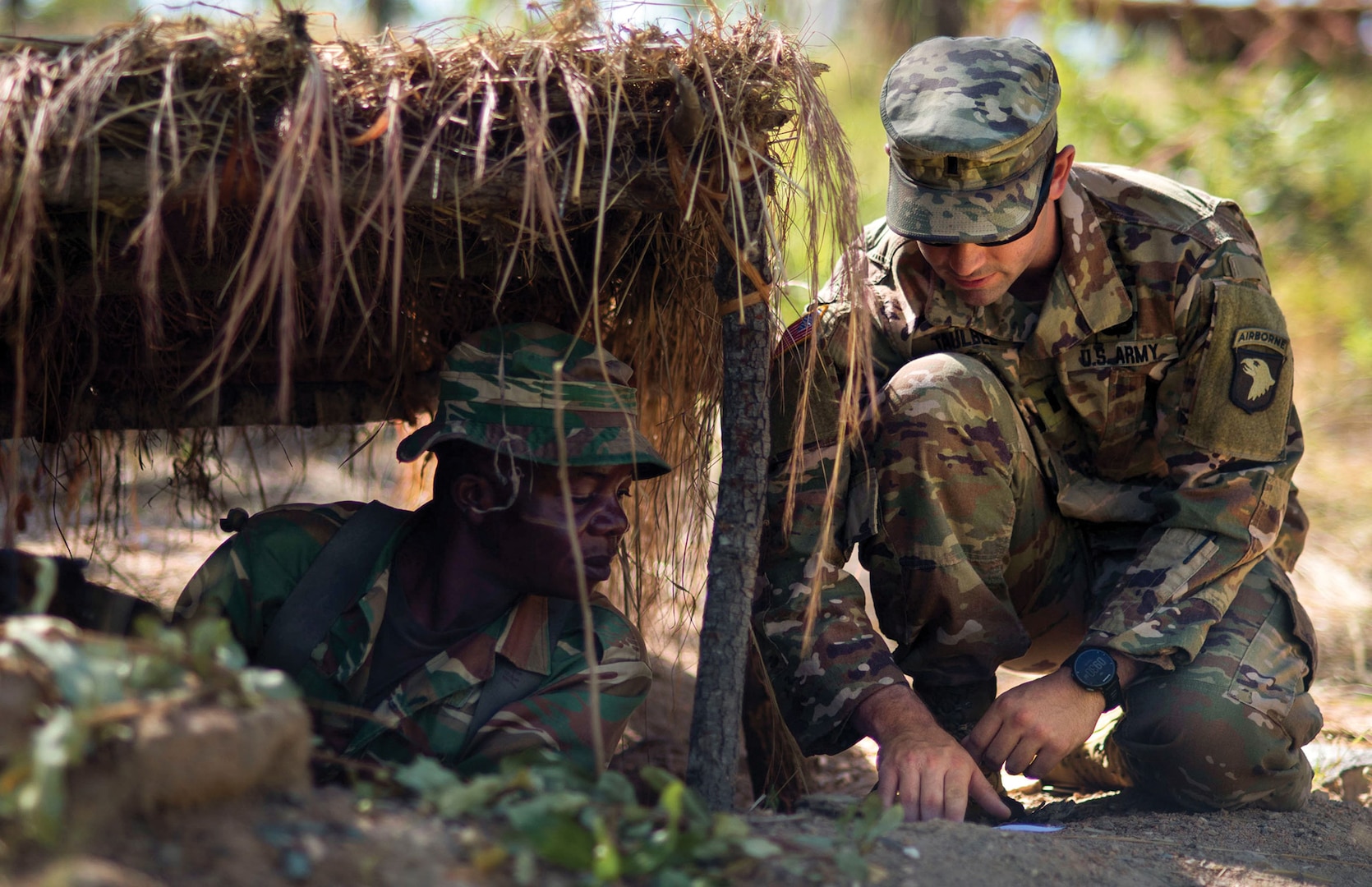 ZAMBATT V, the fifth iteration of troops from the country of Zambia to go in support of the United Nation’s Multidimensional Stabilization Mission in the Central African Republic (MINUSCA), spent more than six weeks working with U.S., U.K., and French partners training and preparing for their mission to CAR.” (MC2 (SW/AW) Evan Parker)