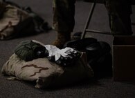 Pile of MOPP gear on the floor.