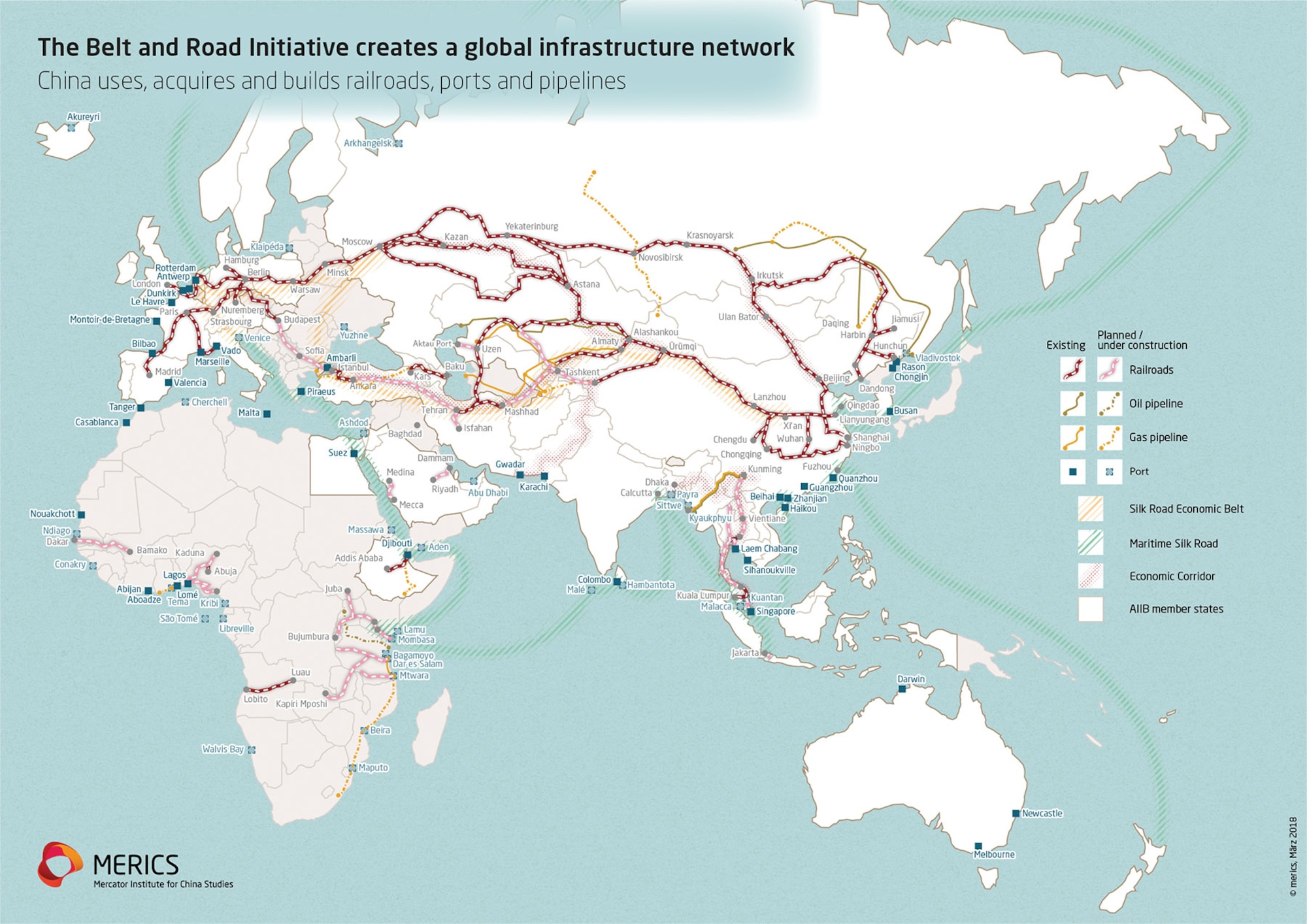 China has invested more than 70 billion USD into BRI-related infrastructure projects according to the MERICS BRI database. (Merics Institute for China Studies)