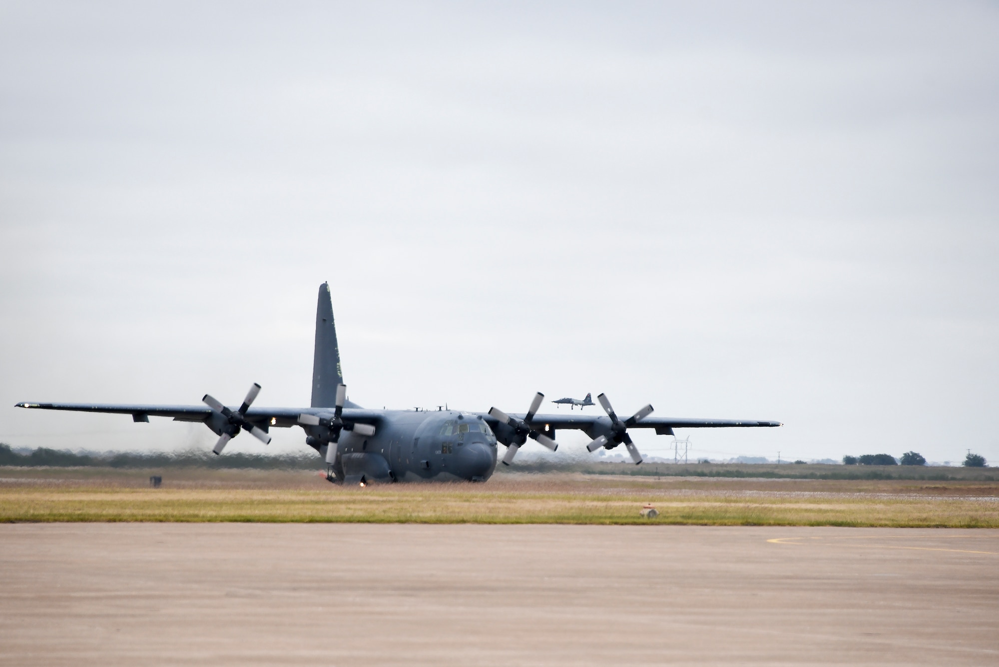 A new aircraft arrived here Oct. 19, 2020, that will provide some much-needed firepower and an advanced training platform for armament and crew chief Airmen in Training in the near future. The AC-130W Stinger II from Cannon AFB, New Mexico, will serve as a new ground instructional trainer for ammo and armament students in the 363rd TRS as well as crew chief students in the 362nd TRS.