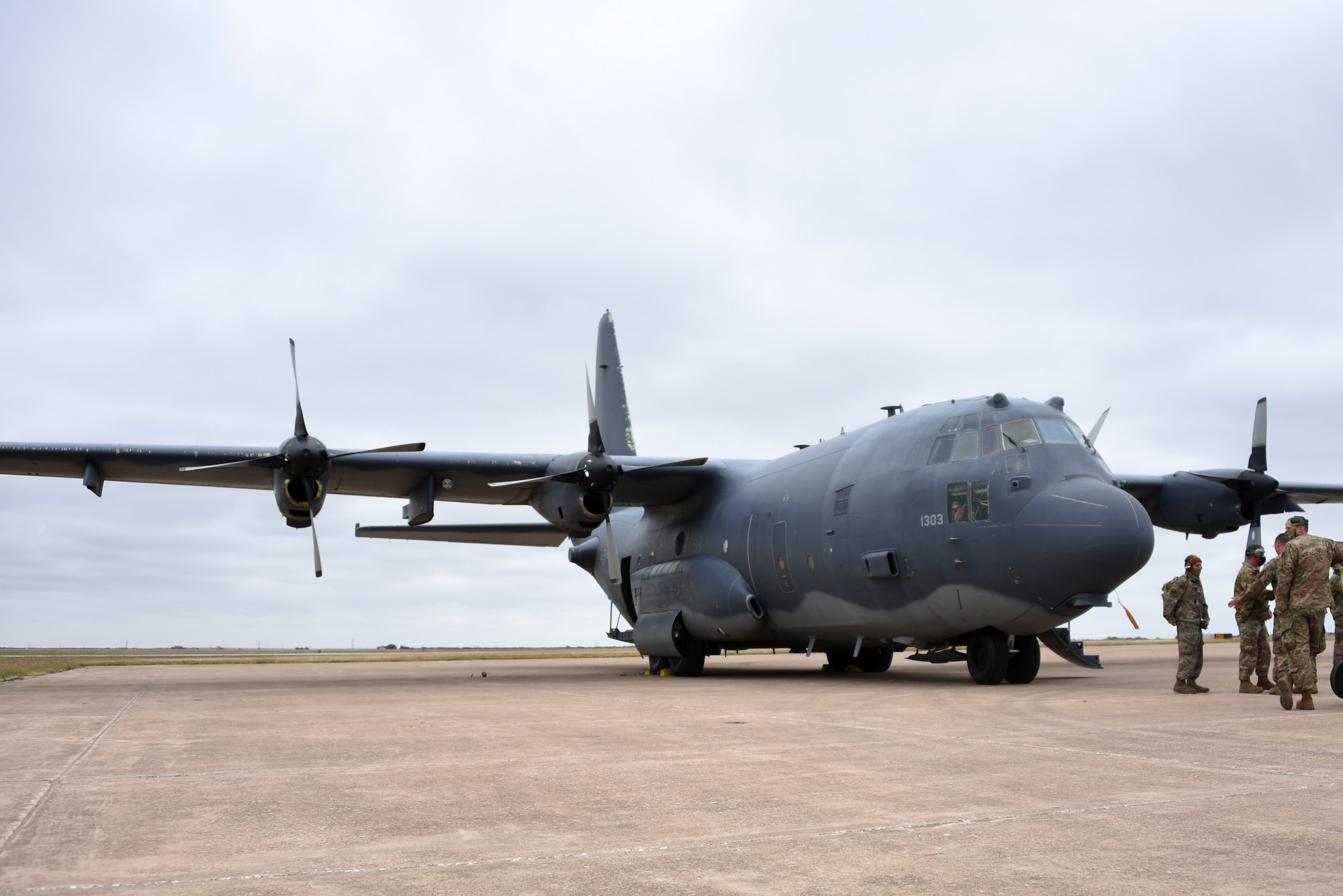 A new aircraft arrived here Oct. 19, 2020, that will provide some much-needed firepower and an advanced training platform for armament and crew chief Airmen in Training in the near future. The AC-130W Stinger II from Cannon AFB, New Mexico, will serve as a new ground instructional trainer for ammo and armament students in the 363rd TRS as well as crew chief students in the 362nd TRS.