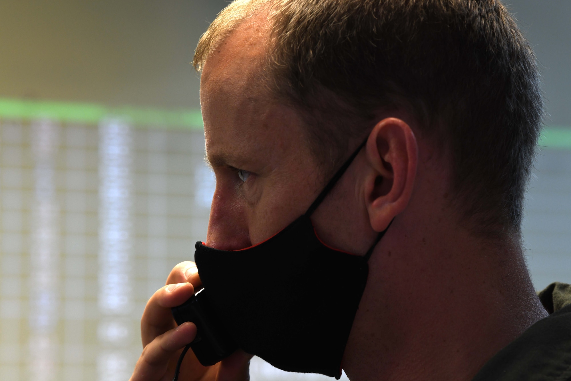Lt. Col. Craig Van Beusekom, commander of the 67th Fighter Squadron, conducts command-and-control operations while communicating with pilots from the 67th FS during Exercise WestPac Rumrunner at Kadena Air Base, Japan, Oct. 16, 2020. “During Rumrunner, we had the first KC-46 air refueling operations of Kadena F-15s,” Van Beusekom explained. “The team honed skills in defensive counter air, offensive counter air, combat search and rescue and air refueling.” (U.S. Air Force photo by Staff Sgt. Kristan Campbell)